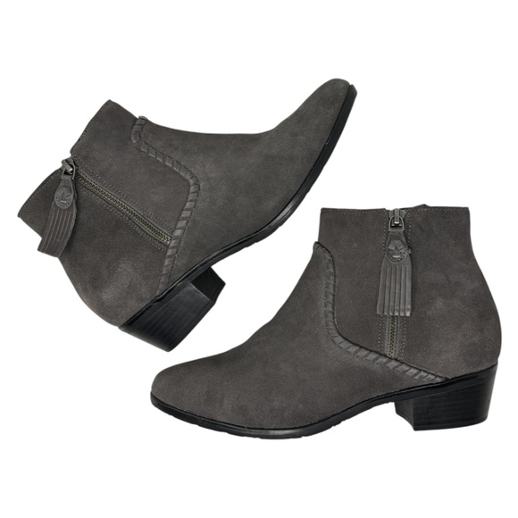 Jack Rogers Dylan Suede Charcoal Gray Booties - Picture 6 of 12